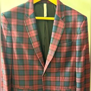 Burgundy & Navy Plaid Suit from Zara